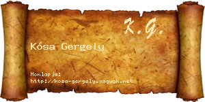 Kósa Gergely névjegykártya